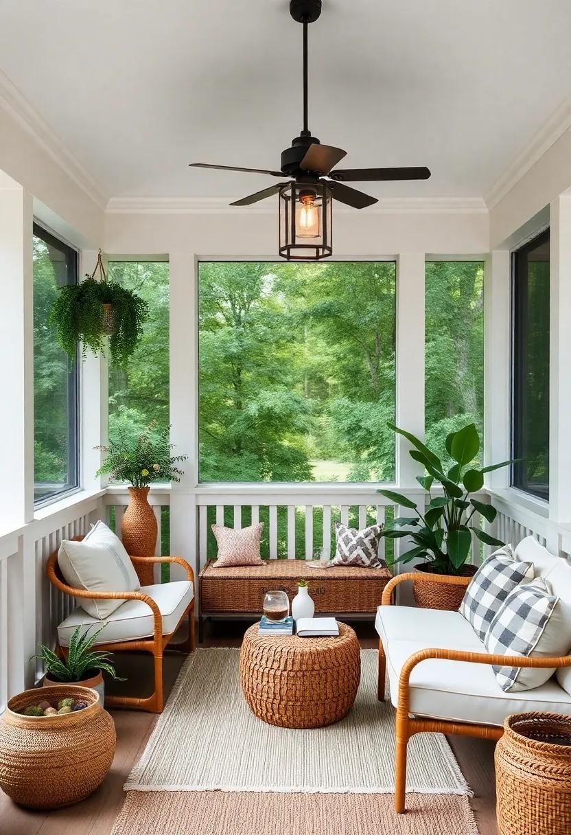 Cozy Nooks: Create intimate spaces within your porch by utilizing corners for seating or a reading nook, perfect for curling up with a book and a warm cup of tea