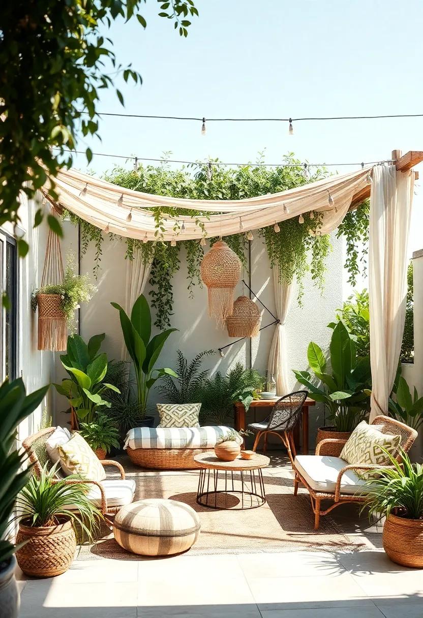 Creating a Canopy of Plants or Fabrics for an Enchanting Space