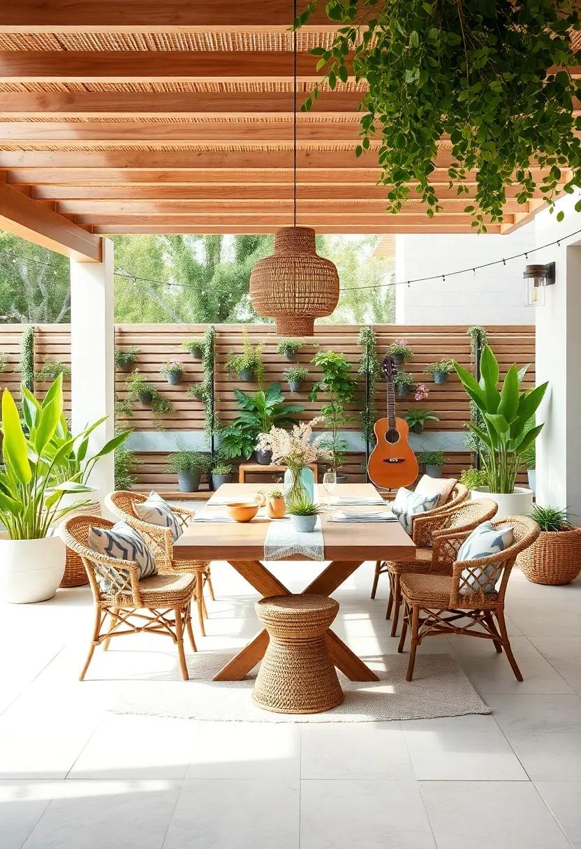 Design an Outdoor Dining Area⁢ that ‌Exudes Bohemian Charm and Warmth