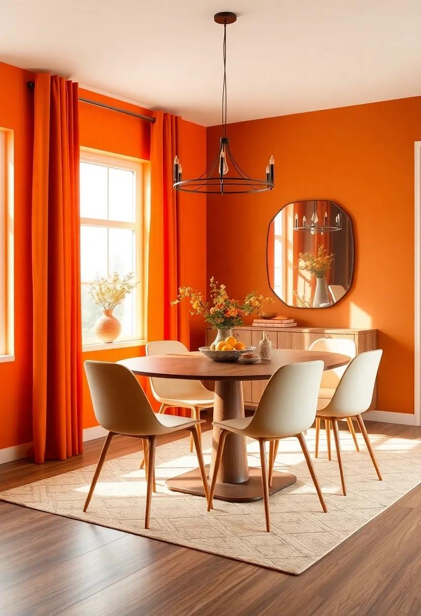 Sunset Orange and Rich walnut:⁣ Capture ⁣the essence of autumn with this warm ‌combination that invites coziness and warmth to your meals