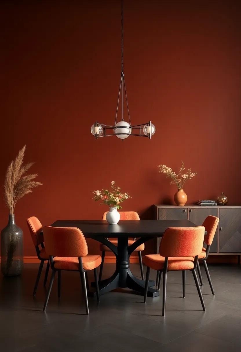 Charcoal and⁤ Burnt Sienna: Create a bold and dramatic backdrop that highlights the ⁢beauty of your dining​ furniture and decor effortlessly