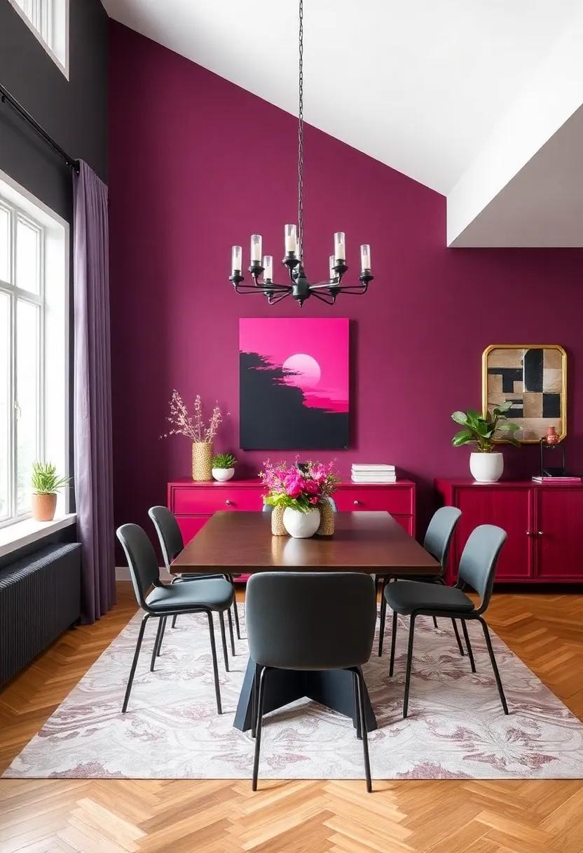 Daring Fuchsia and Charcoal:⁢ Infuse your space with energy,‍ as vibrant colors clash beautifully against darker ​shades for a ‌unique look