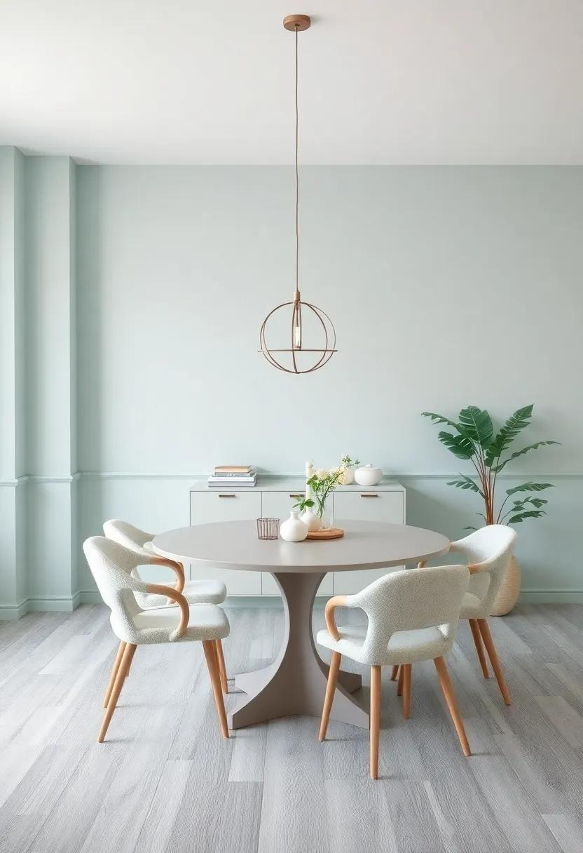Serene Seafoam and ⁢Light Gray: A tranquil color⁢ duo akin to coastal vibes, bringing calmness and relaxation to‌ your ‍dining moments