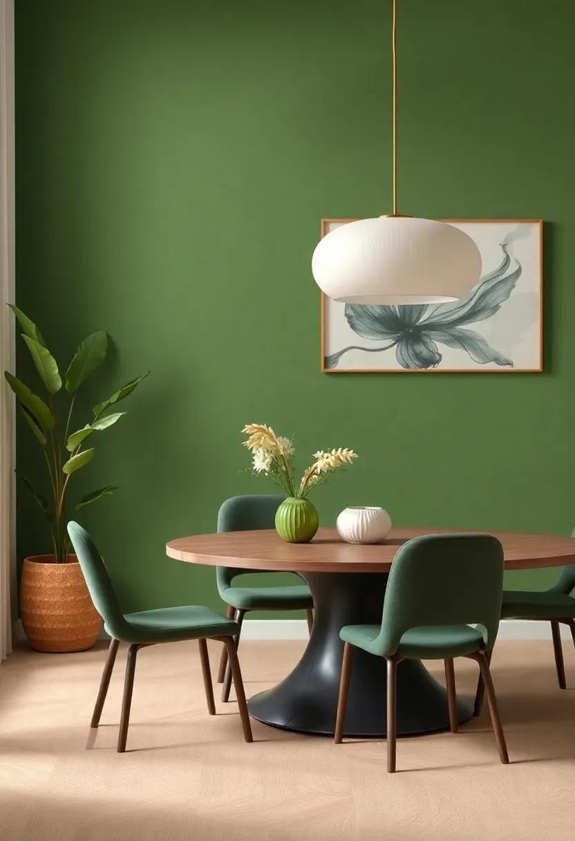 Verdant Green and Earthy Taupe: Channel a serene ‍nature-inspired vibe that calms the senses ‌and breathes life into your dining area