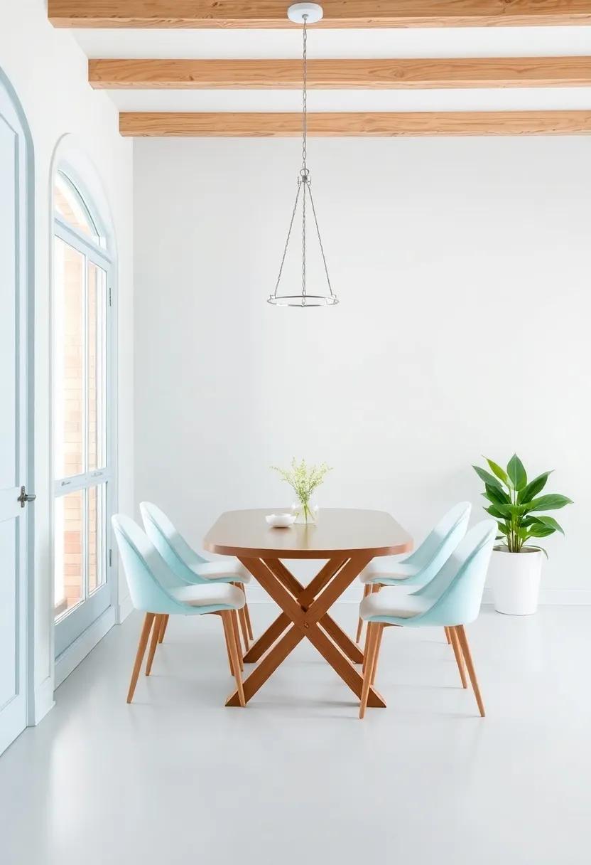 Bright Aqua and White: A refreshing seaside vibe that brightens ⁢your dining area, perfect for those⁤ who crave a light and airy feel