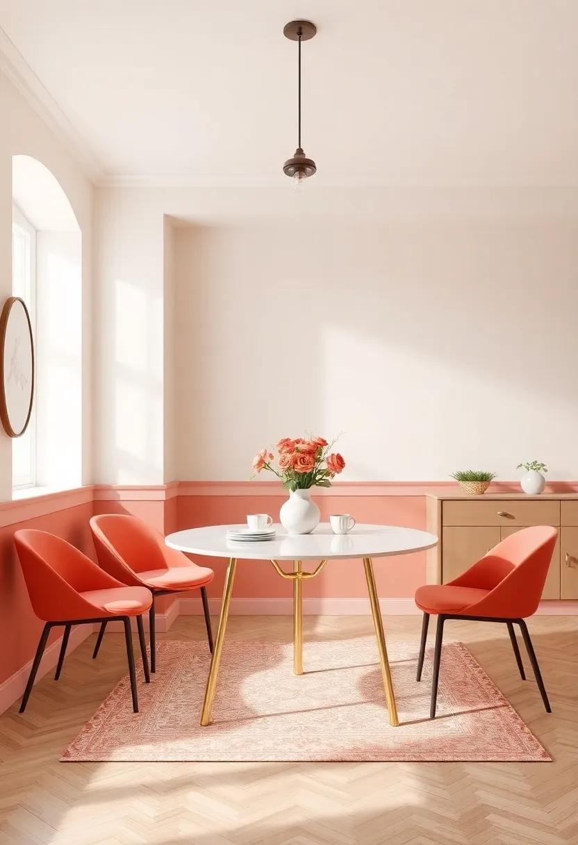 Classic Beige and Bright Coral: A ⁣fresh, timeless⁣ scheme​ that balances lightness with vibrancy, perfect for those seeking a cheerful dining experience