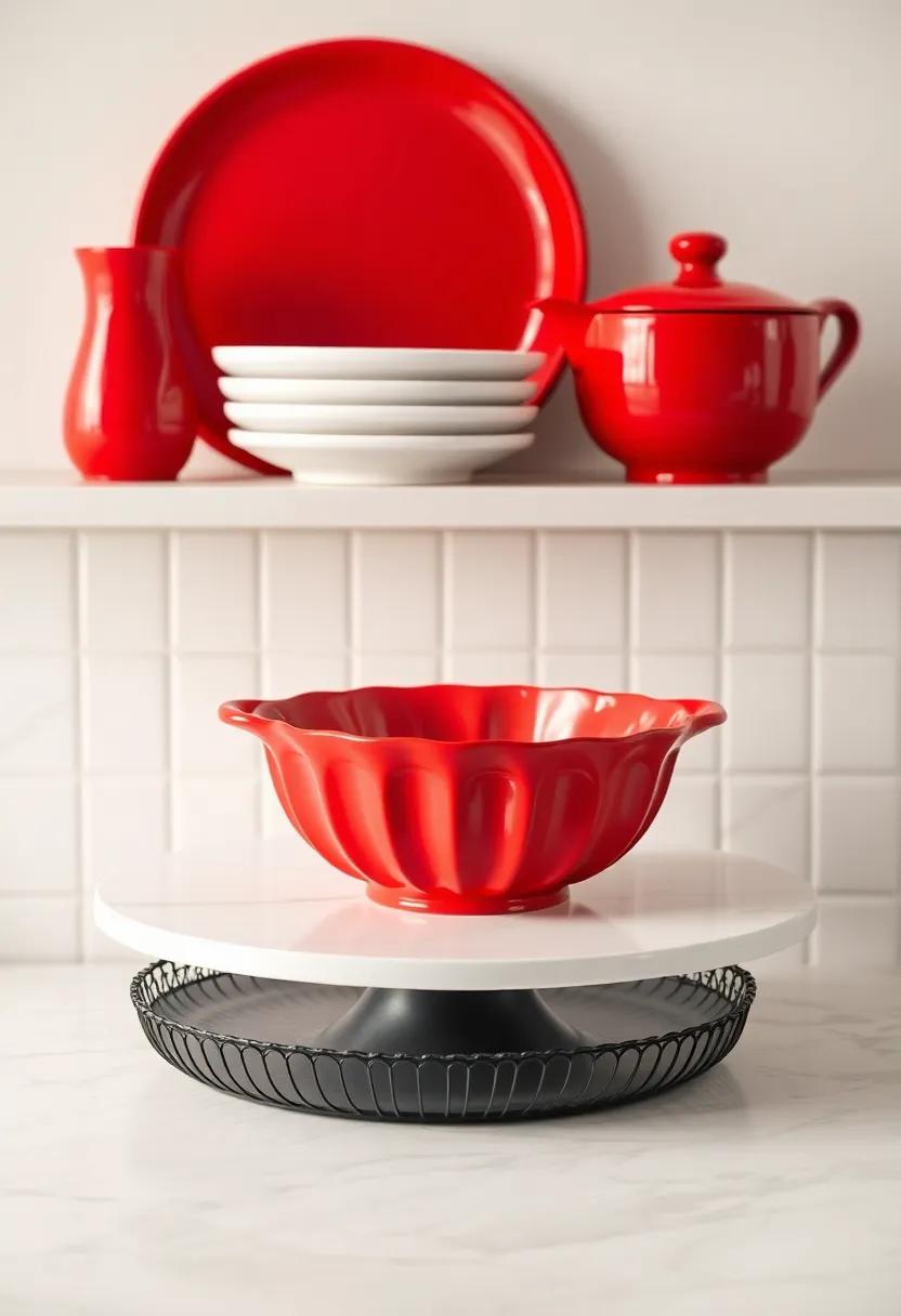 Rich red ‌Baking Accents: Use red baking dishes or serveware in your kitchen to add playful‍ yet chic touches​ that inspire culinary ‌delights