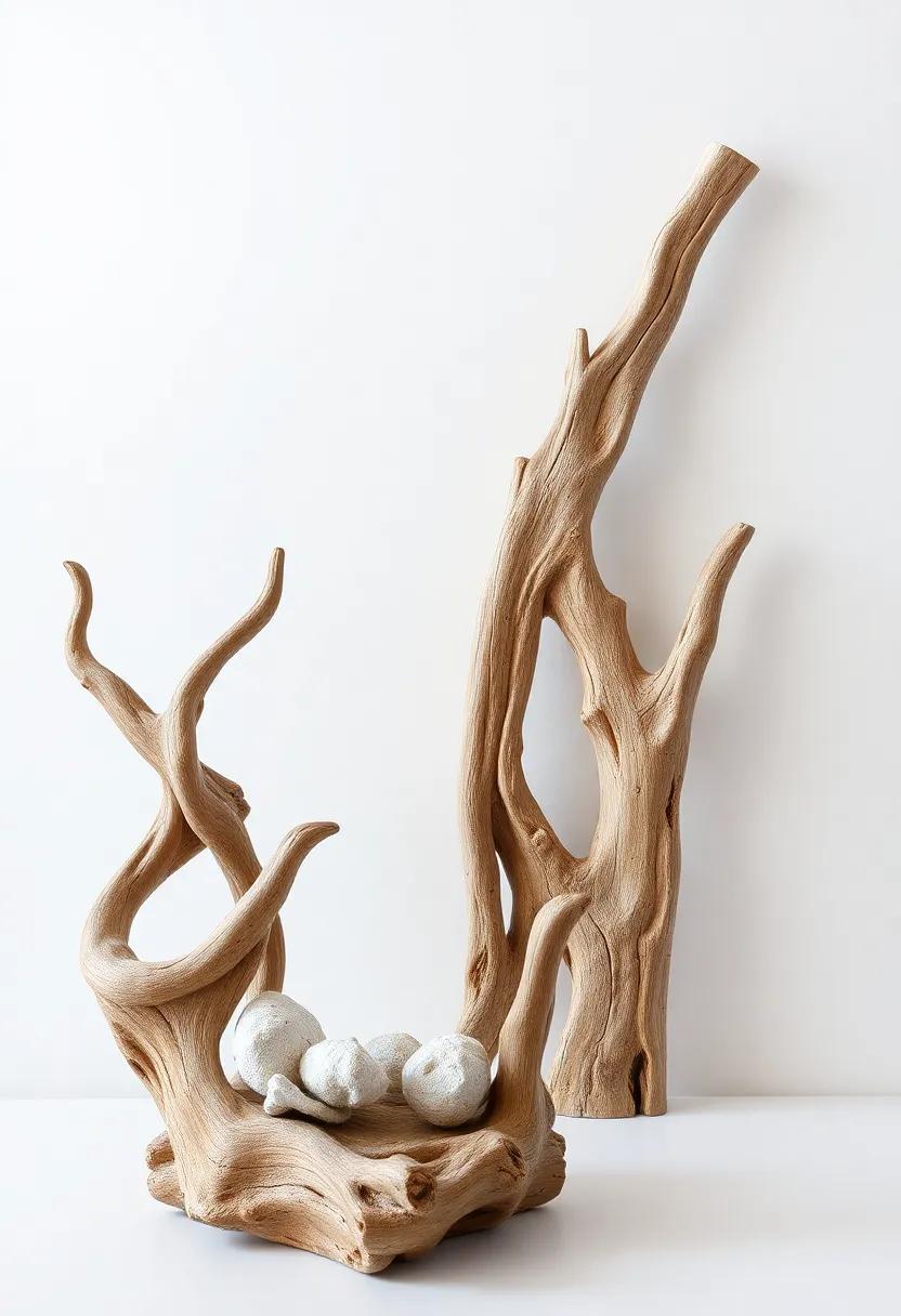 Enhancing Coastal Themes with Unique Driftwood Sculptures