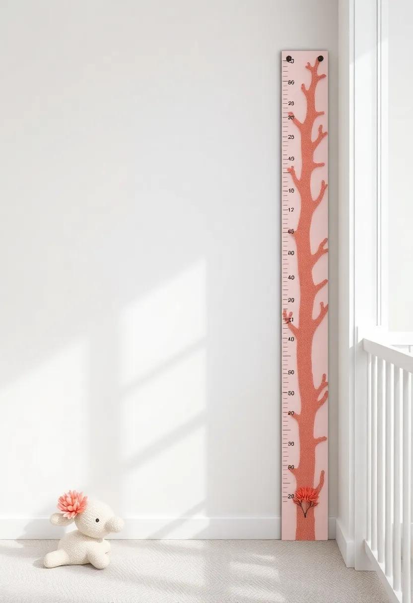 Coral Growth Chart: Use a coral-themed growth chart to track your child’s height while keeping ⁢with the nursery's aesthetic