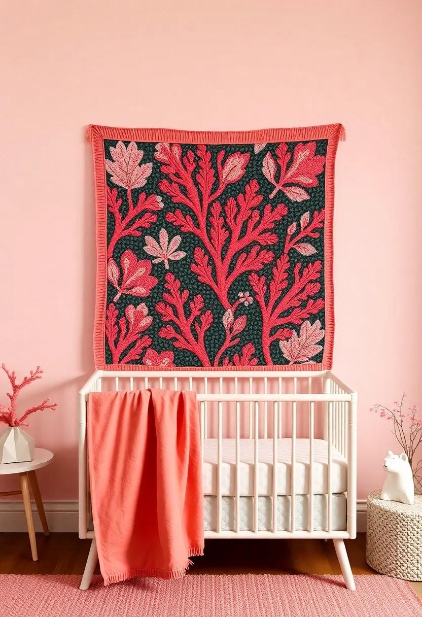 Coral ‌Quilt Display: Hang a beautiful coral quilt on the ‌wall or across the crib for an⁢ artistic element​ that doubles as warmth