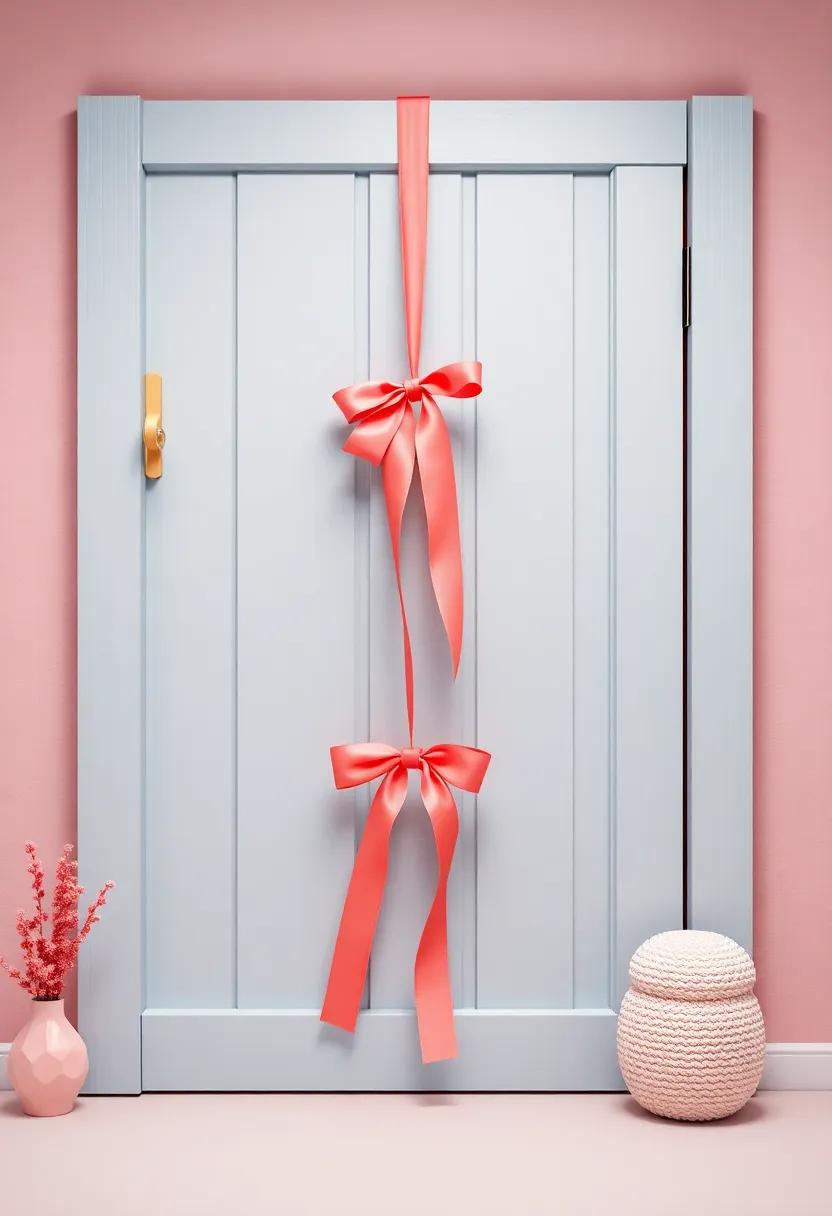 Coral⁤ Ribbon Wreath: Craft a playful door wreath made from coral ribbons for a charming welcome into the ‍nursery