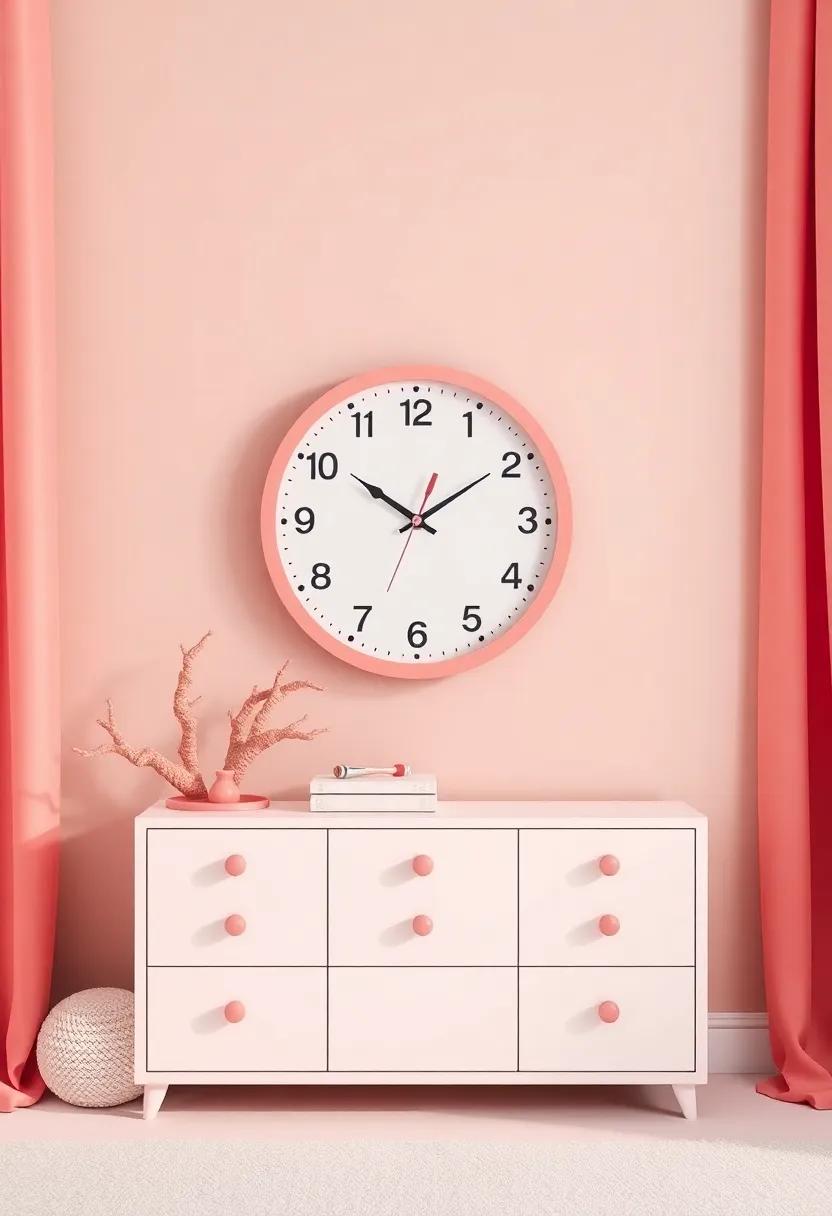 Coral Wall Clock: Find a stylish wall clock in coral that not only serves‍ as a functional item but also as a decor piece