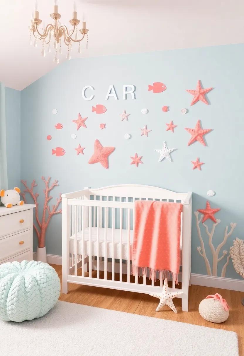 Whimsical Wall Decals: ⁣Adorn the nursery walls ​with removable coral-themed decals,such as fish,starfish,and seashells ‌for a playful vibe