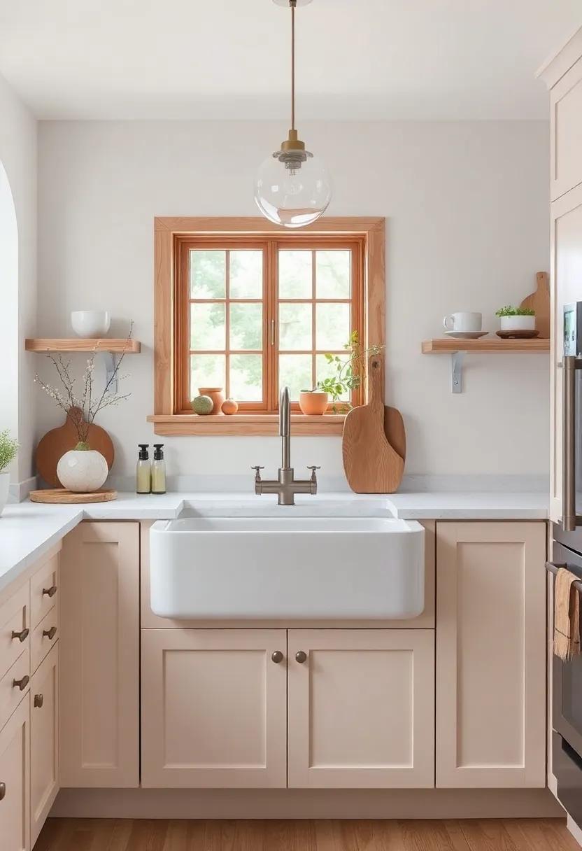 Natural Harmony:‍ Enveloped in neutral tones ‍and natural wood finishes,this cottage kitchen highlights a large farmhouse sink that echoes the sense of peace‌ found‍ in nature