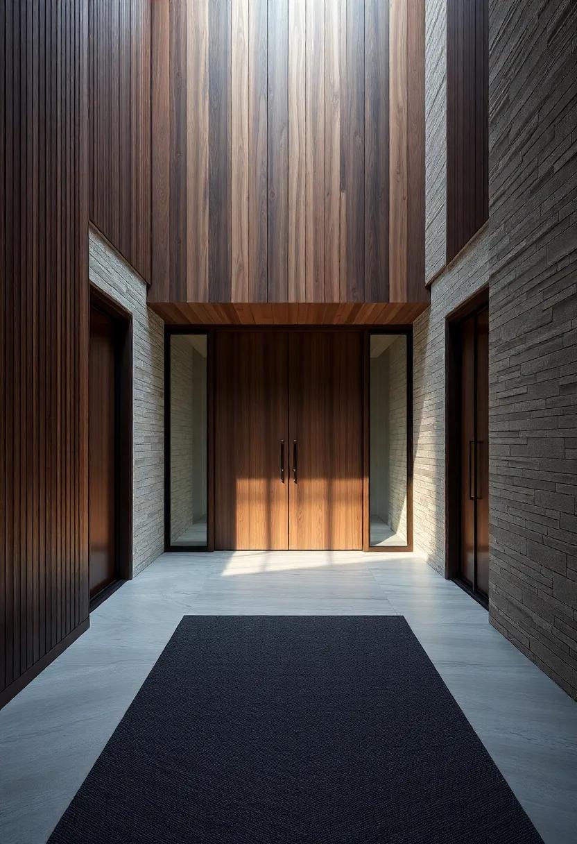 Layering Textures:‍ Mixing Wood, Stone, and Fabric ⁣for a Rich ‍Entry⁤ Design