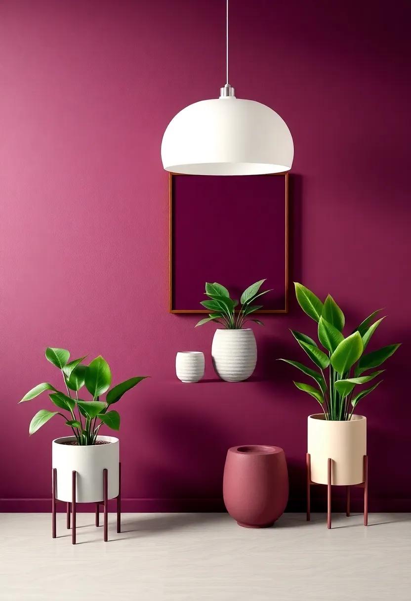 Incorporating Greenery: Houseplants that Flourish in Dark Plum and Cream Environments