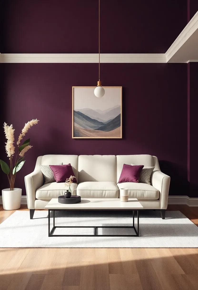 Mood Lighting:⁢ Utilizing Warm Tones to‌ Highlight​ Dark Plum ​and Cream Elements