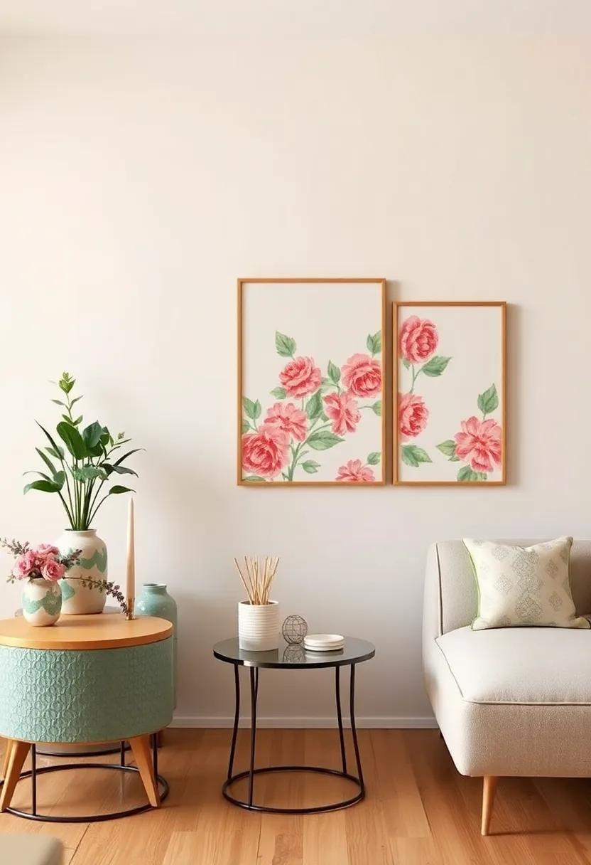 Contrast with Neutrals: Balance vibrant floral prints with neutral colors on walls and larger​ furniture pieces to avoid overwhelming your space