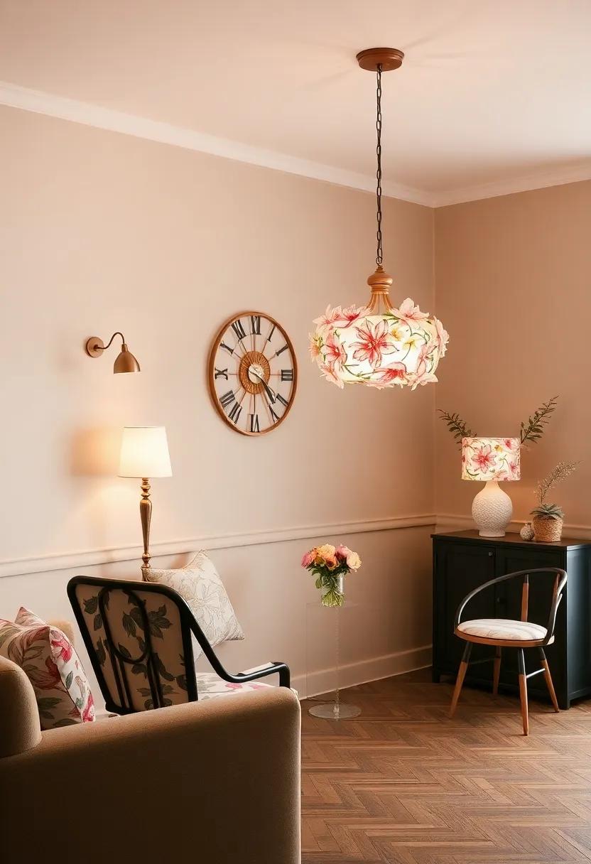 Floral Lighting Fixtures: Install ⁤statement makers with floral motifs, such as lamps or chandeliers, to brighten your eclectic spaces beautifully