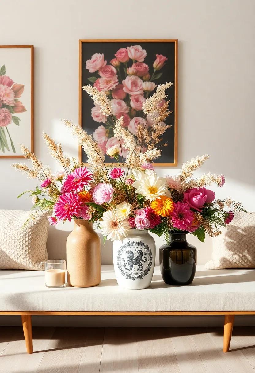 Seasonal ‍Floral Arrangements: Rotate fresh and dried flower arrangements seasonally for a fresh look that​ evolves throughout the year