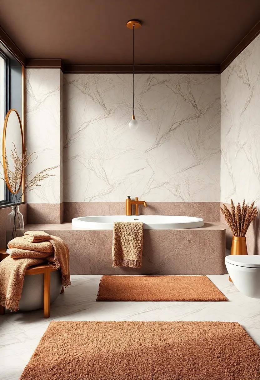 Textured Fabrics: From Soft Towels to Plush Rugs in ⁤brown and Gold