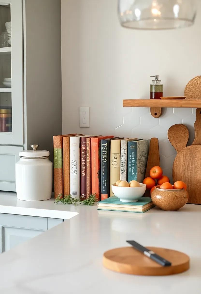 Artful Display of Cookbooks and Recipes for Personality