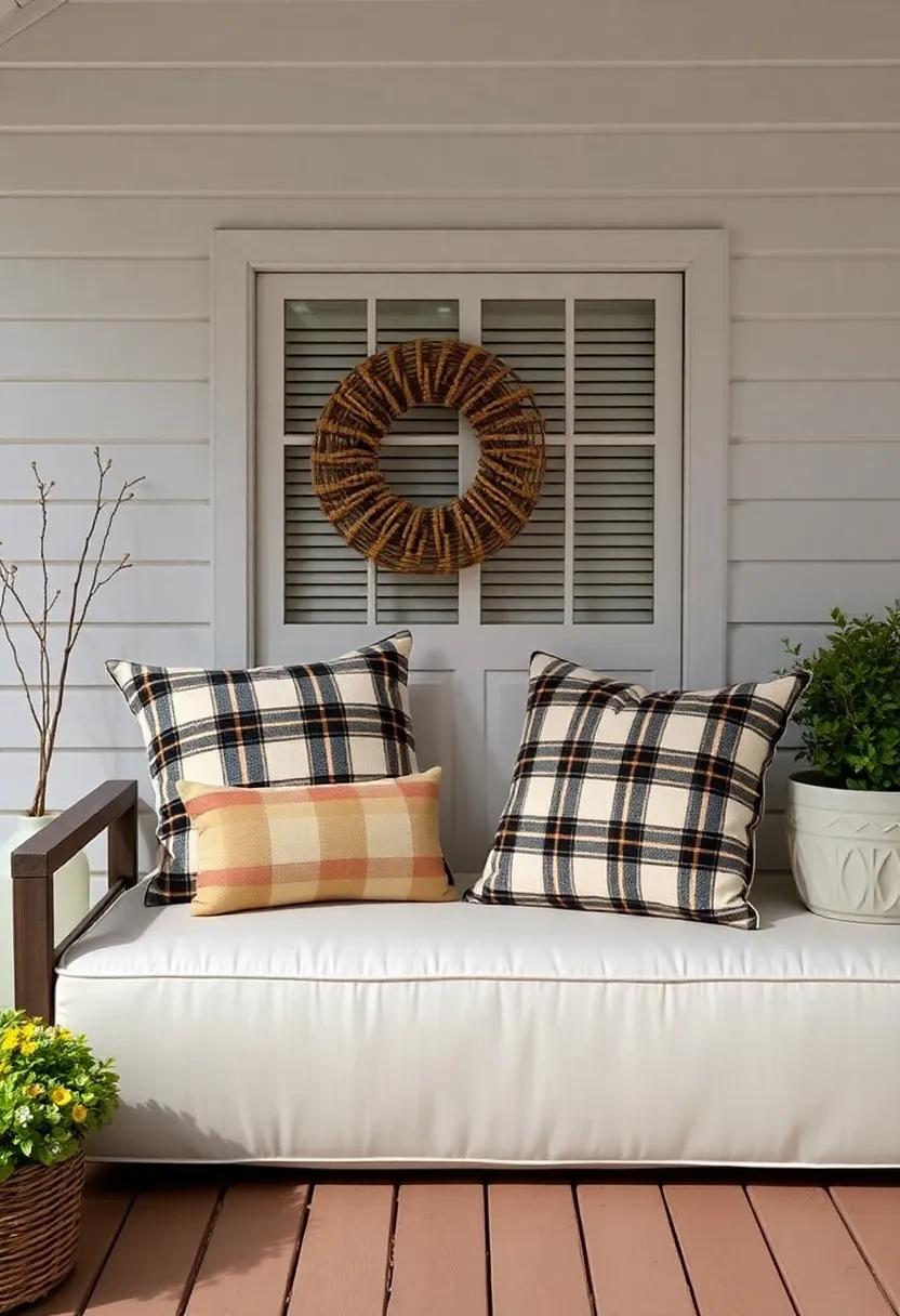 Cozying Up Outdoors: Using Plaid Pillows on ⁣Patios and ​Porches