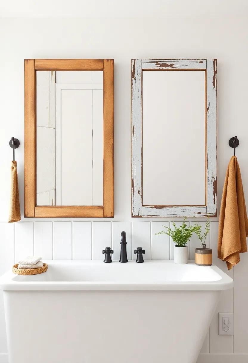the Beauty of Vintage Mirrors in a Rustic Bathroom​ Setting
