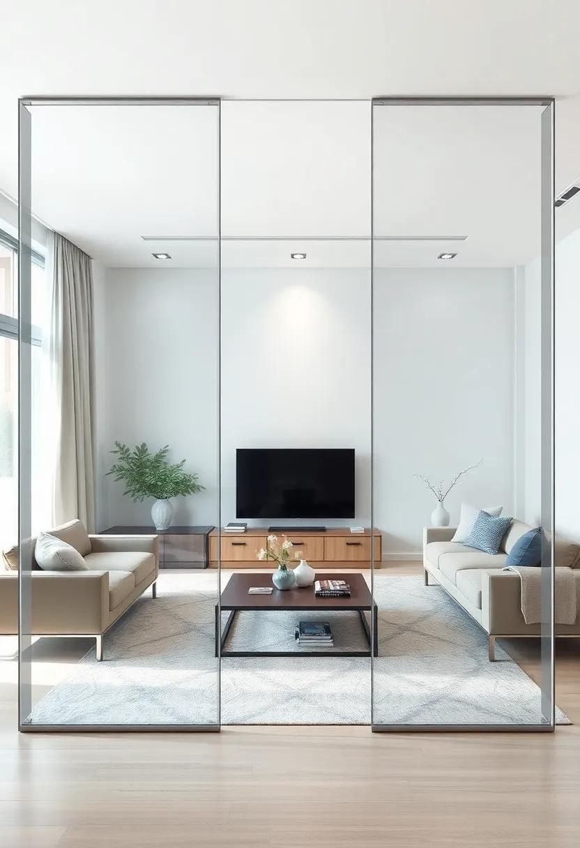 Transparent illusions: Clear acrylic panels that create an airy feel ​while still delineating space, perfect for‍ smaller ⁣living rooms‌ where ‌openness is key