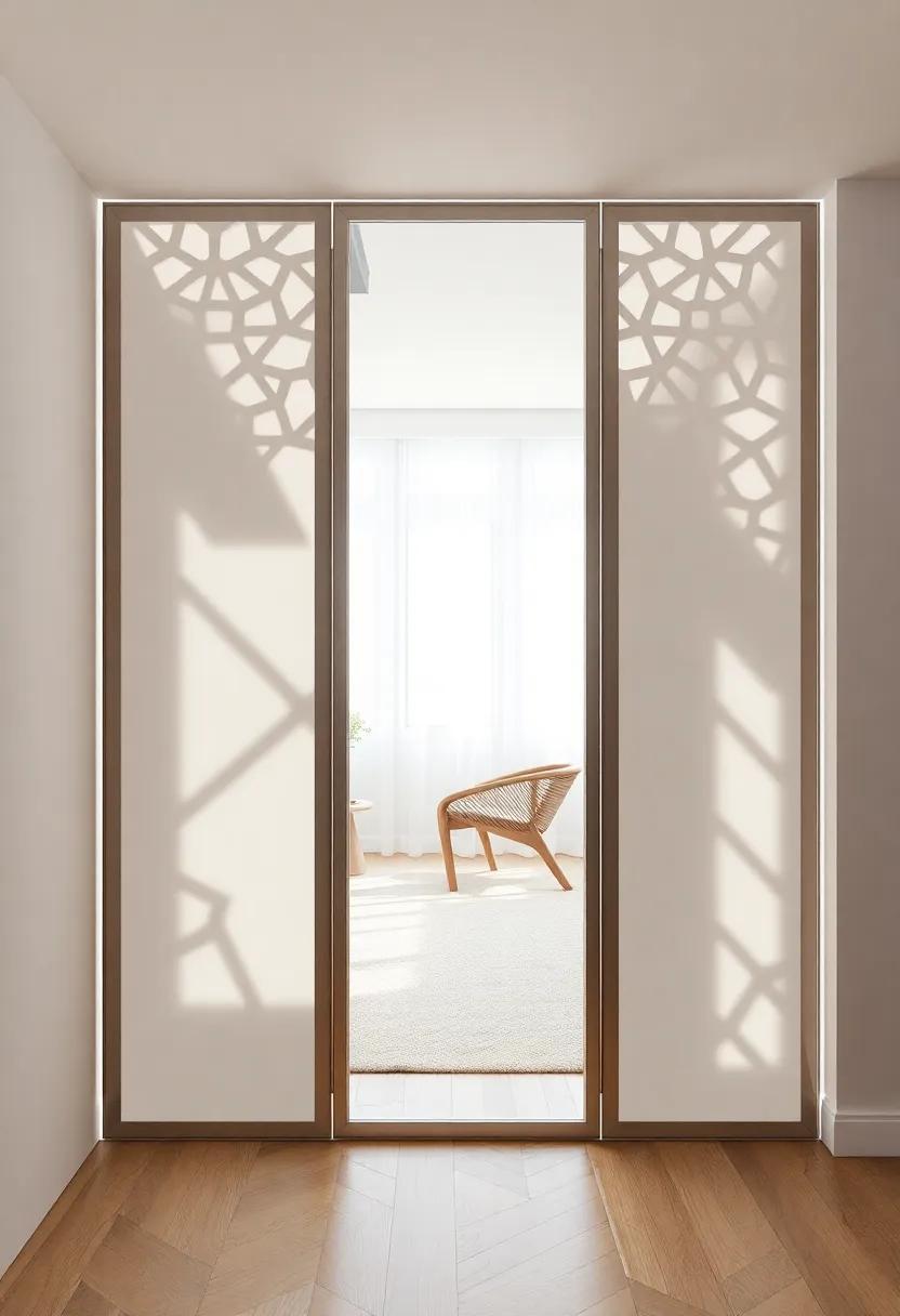 Geometric Delight: A foldable partition‌ with geometric cutouts that cast interesting shadows and patterns, adding visual intrigue to your space