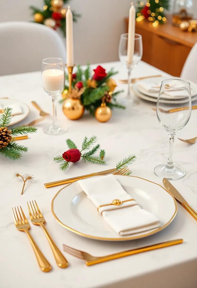 Setting the Scene: Elegant Place Settings with Gold Details