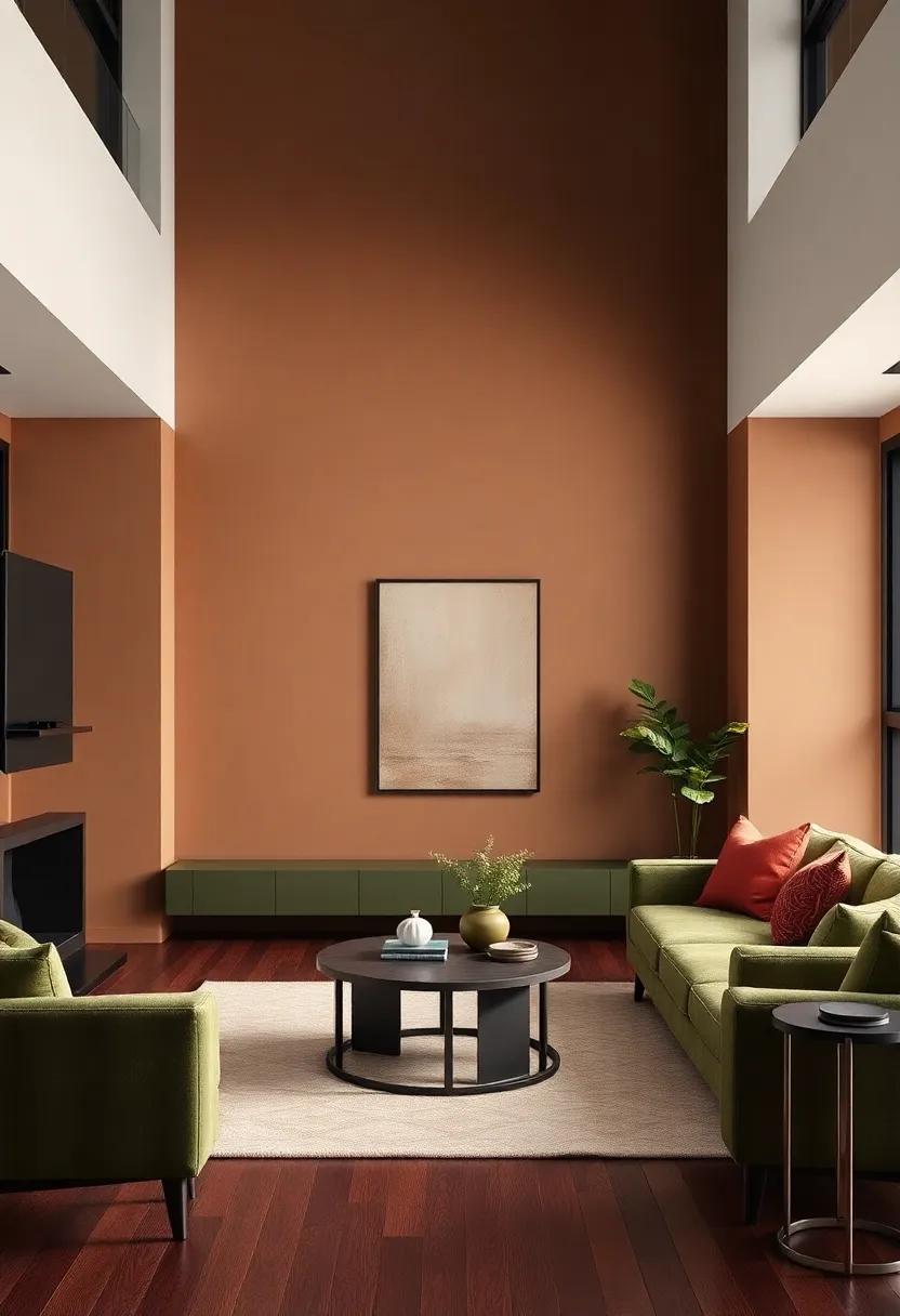 Rosewood Red and Olive:​ create a sophisticated‍ retreat ​with ​the depth of ⁣rosewood mixed with calming olive green tones