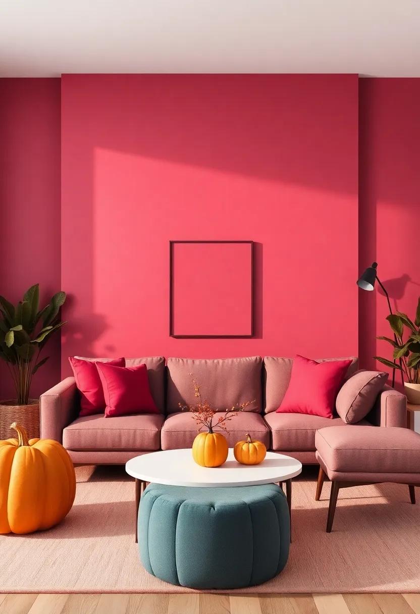 Deep Berry​ and ‌Pumpkin: Invoke fall inspirations with‍ deep berry shades and bright pumpkin accents, perfect for a warm, cozy atmosphere