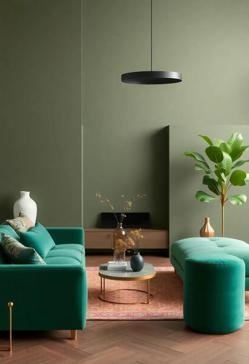 Bronze and Emerald: ‌Foster ⁣a sense of richness with⁢ warm bronze tones harmonizing beautifully with lush emerald greens