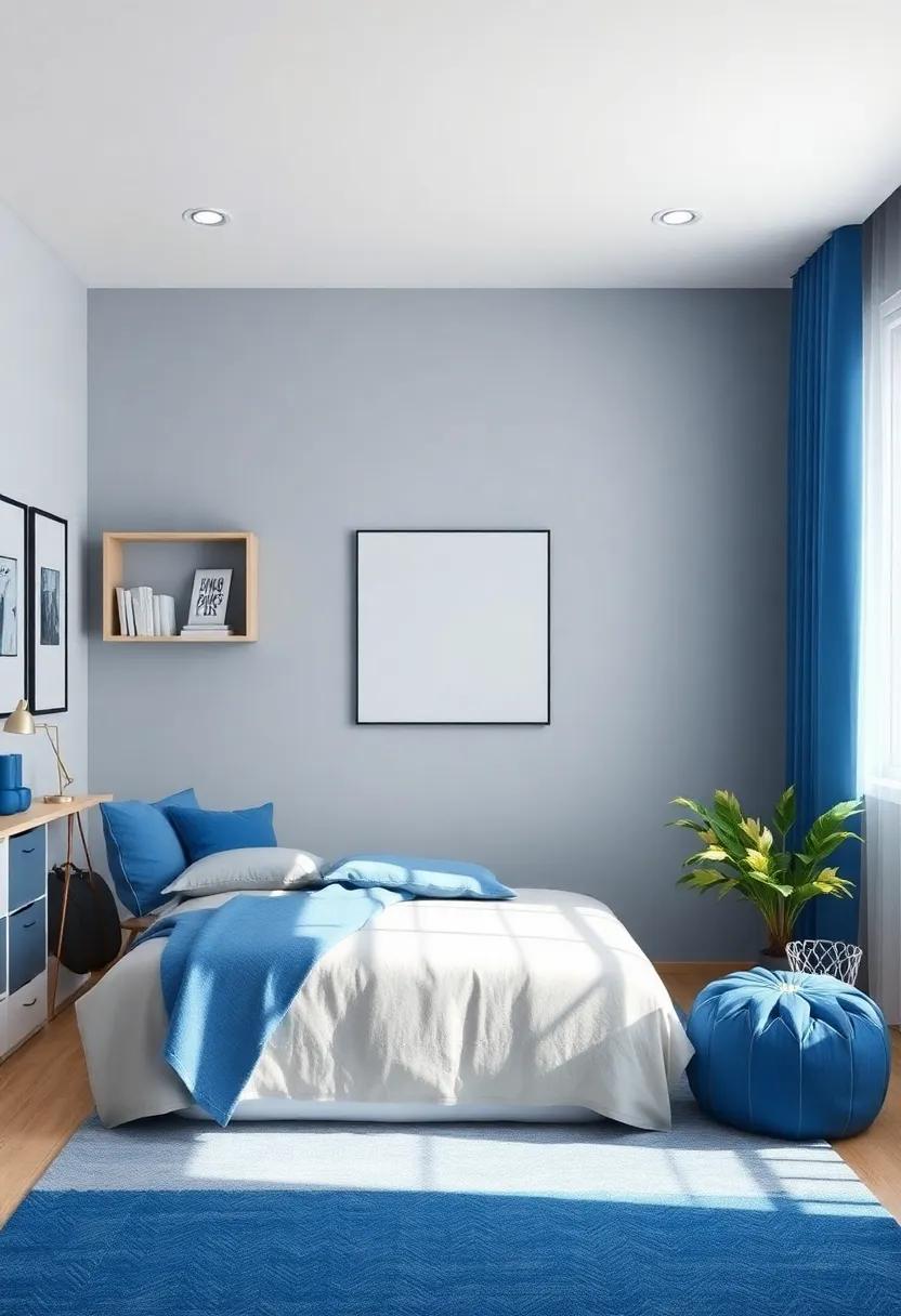 Transforming⁤ Spaces ​With Light Grey Walls and ⁢Blue Accents for a Contemporary Vibe