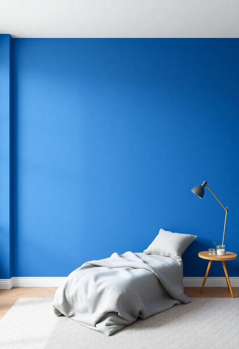 Creating Visual interest with a Feature Wall⁣ in a ​Bold Shade of Blue