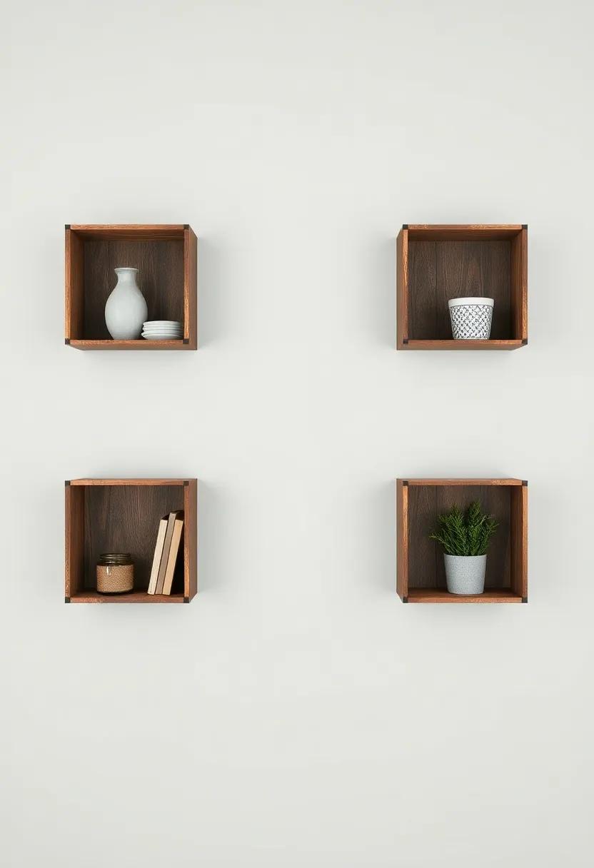 Vintage Crate ‍Shelves: ⁣Upcycle vintage⁢ crates as wall shelves that cleverly hide items behind the ‌rustic ​facade, ‌bringing a unique charm to your living room decor