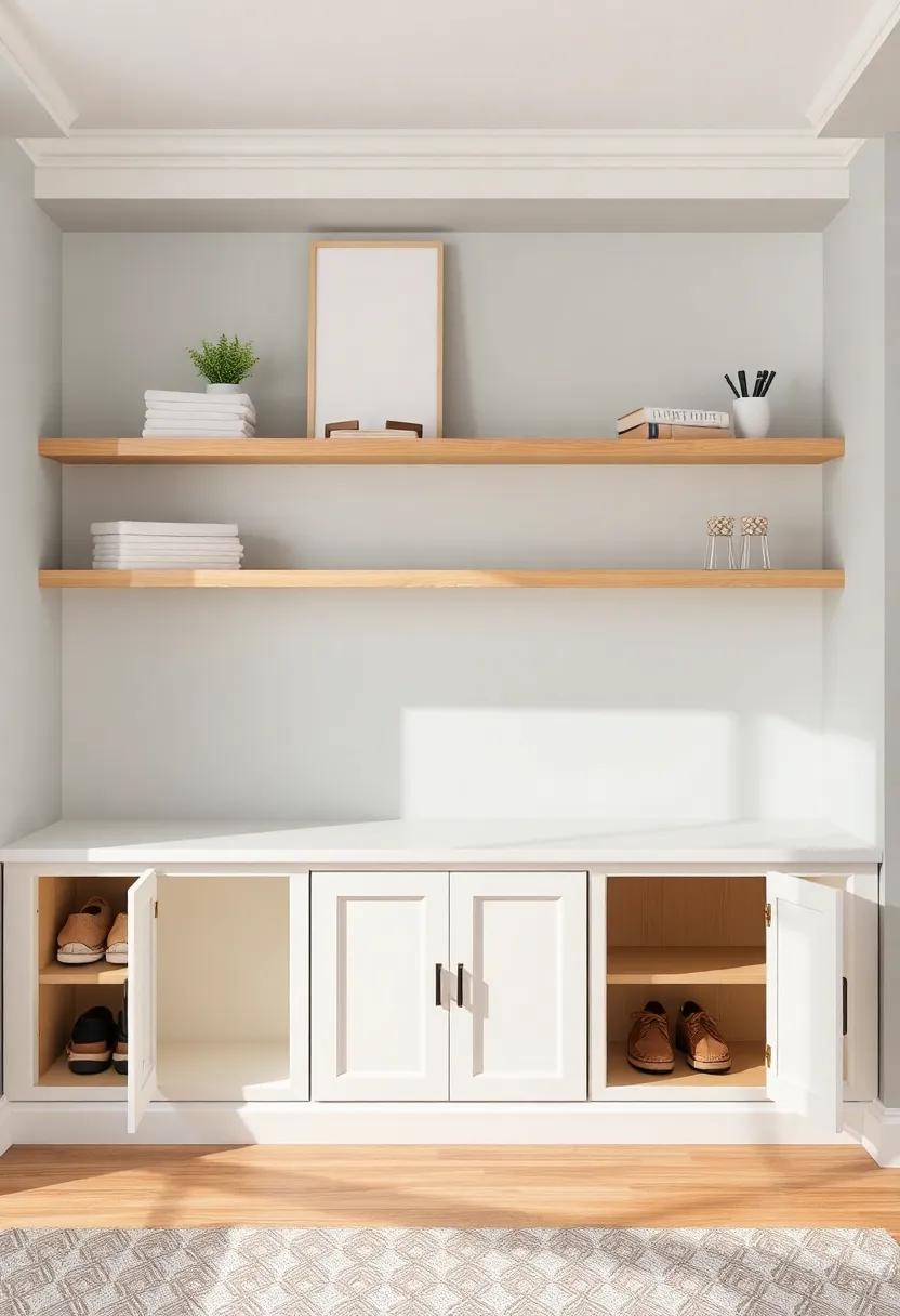 Built-In Bench with Hidden Storage: Transform ‌your entryway or living space​ with a ‌built-in bench that offers ⁤hidden cabinets, perfect for ⁣shoes or seasonal decor