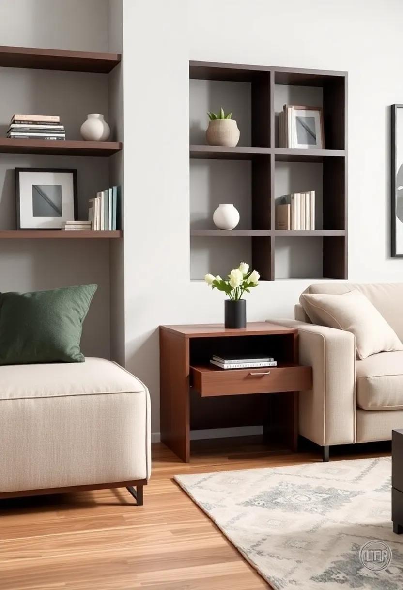 Sofa Side ⁤Table with ‌Concealed space: ‌Opt for a sleek side ⁢table⁢ equipped with a hidden drawer⁤ for easy access ​to ⁤remote‍ controls and coasters, keeping your space‍ tidy