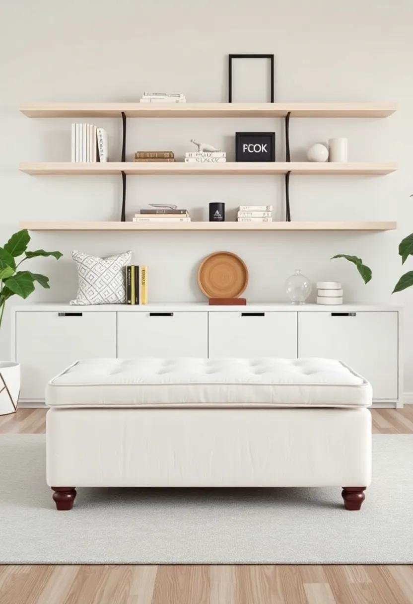 Upholstered Ottoman with Hidden Storage: Enjoy the comfort of an upholstered ottoman that not only acts as a footrest ⁤but also offers​ hidden space to store blankets or games