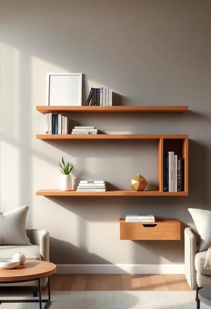 Floating Bookcase with ​Secret ⁣Compartments: Elevate your reading nook‌ with a ​stylish floating shelf ⁣that conceals hidden drawers for stashing away miscellaneous items