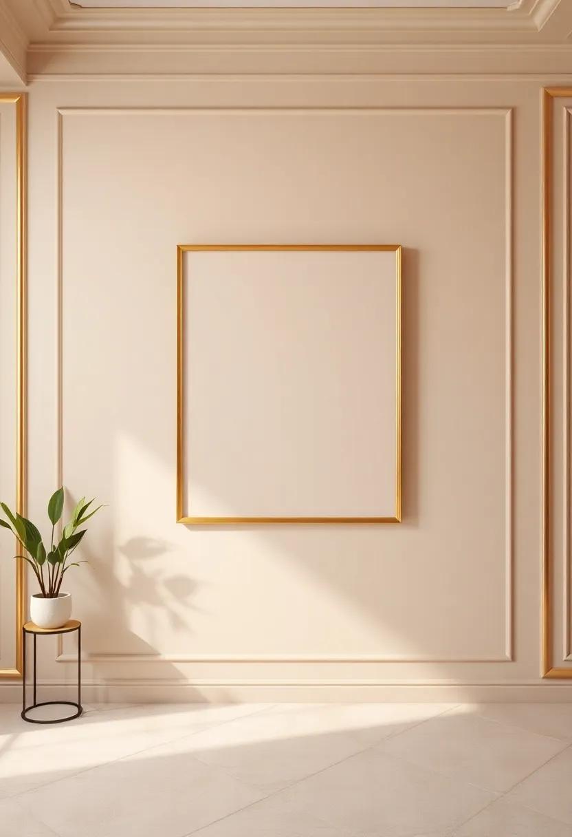Accentuating Artwork: The Impact of Gold Frames on Beige Walls