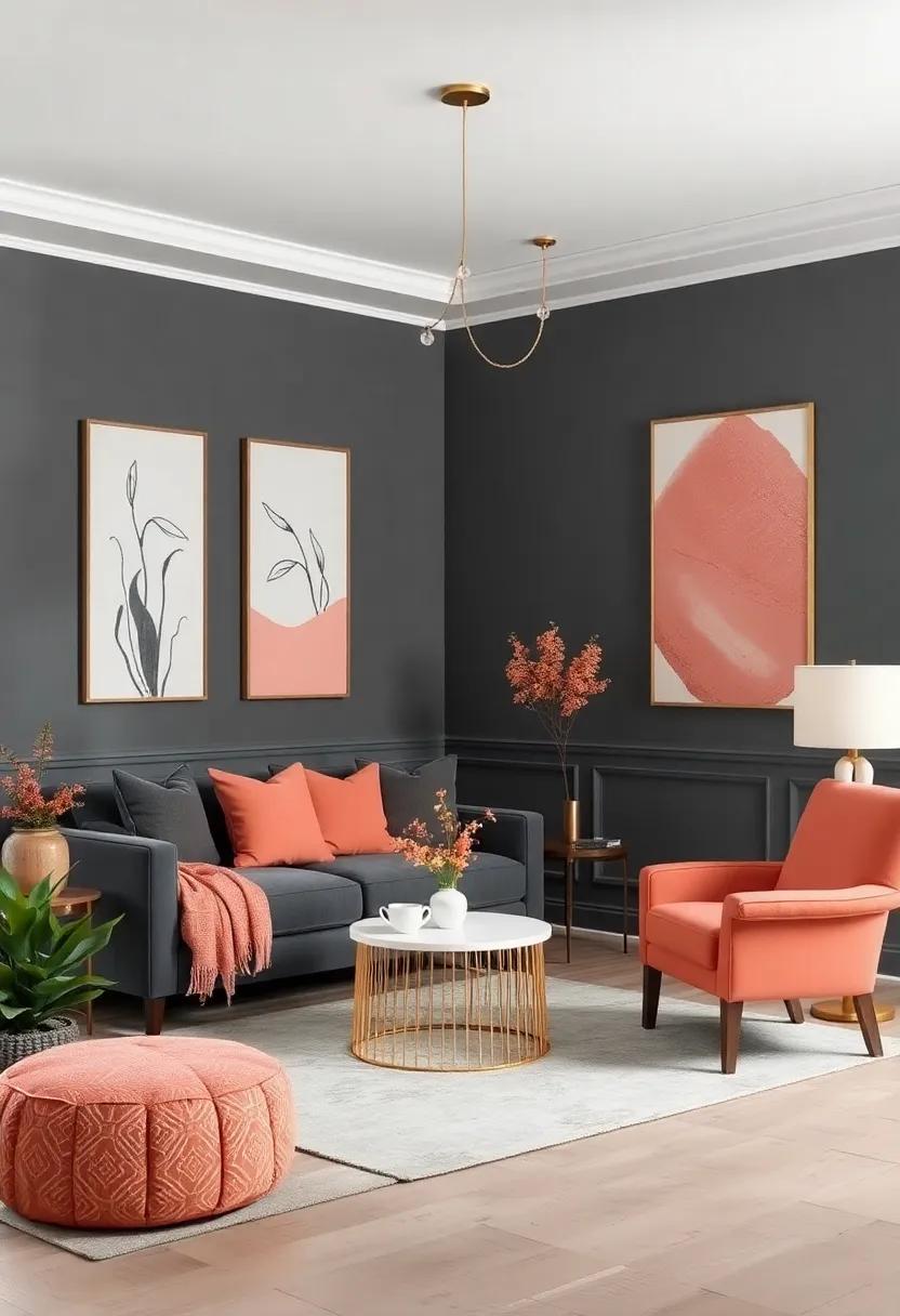 Cozy Corners: Designing Intimate​ Spaces With Charcoal and Coral ‍Hues