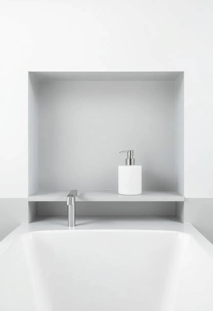 Simple Shampoo Dispensers: Use matching shampoo and conditioner dispensers to reduce visual clutter while adding a chic touch to your bathtub or shower