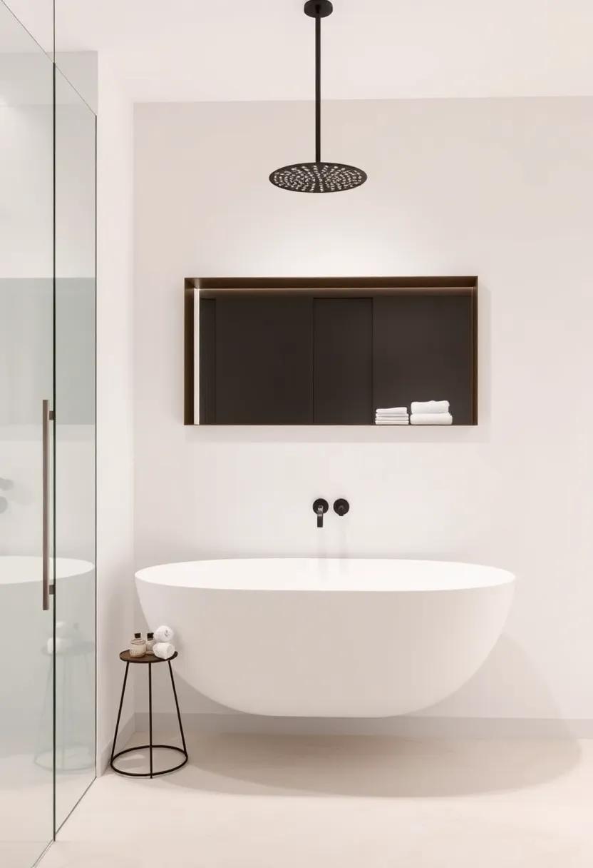 Minimalist Fixtures: Invest in sleek, minimalist fixtures such as a modern faucet or a streamlined showerhead that enhances functionality while contributing to a cohesive design