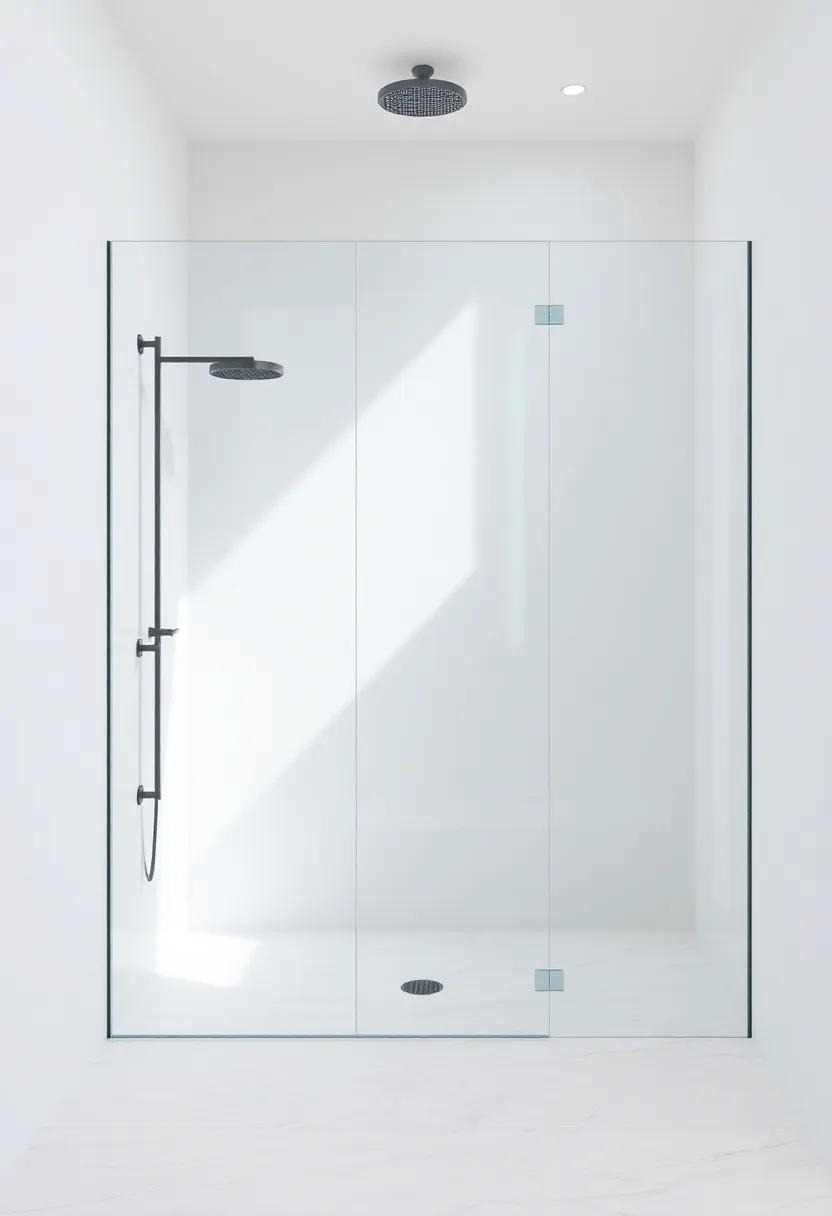 Embrace the essence of simplicity with a frameless glass shower that creates a sense of openness while allowing natural light to flood the space