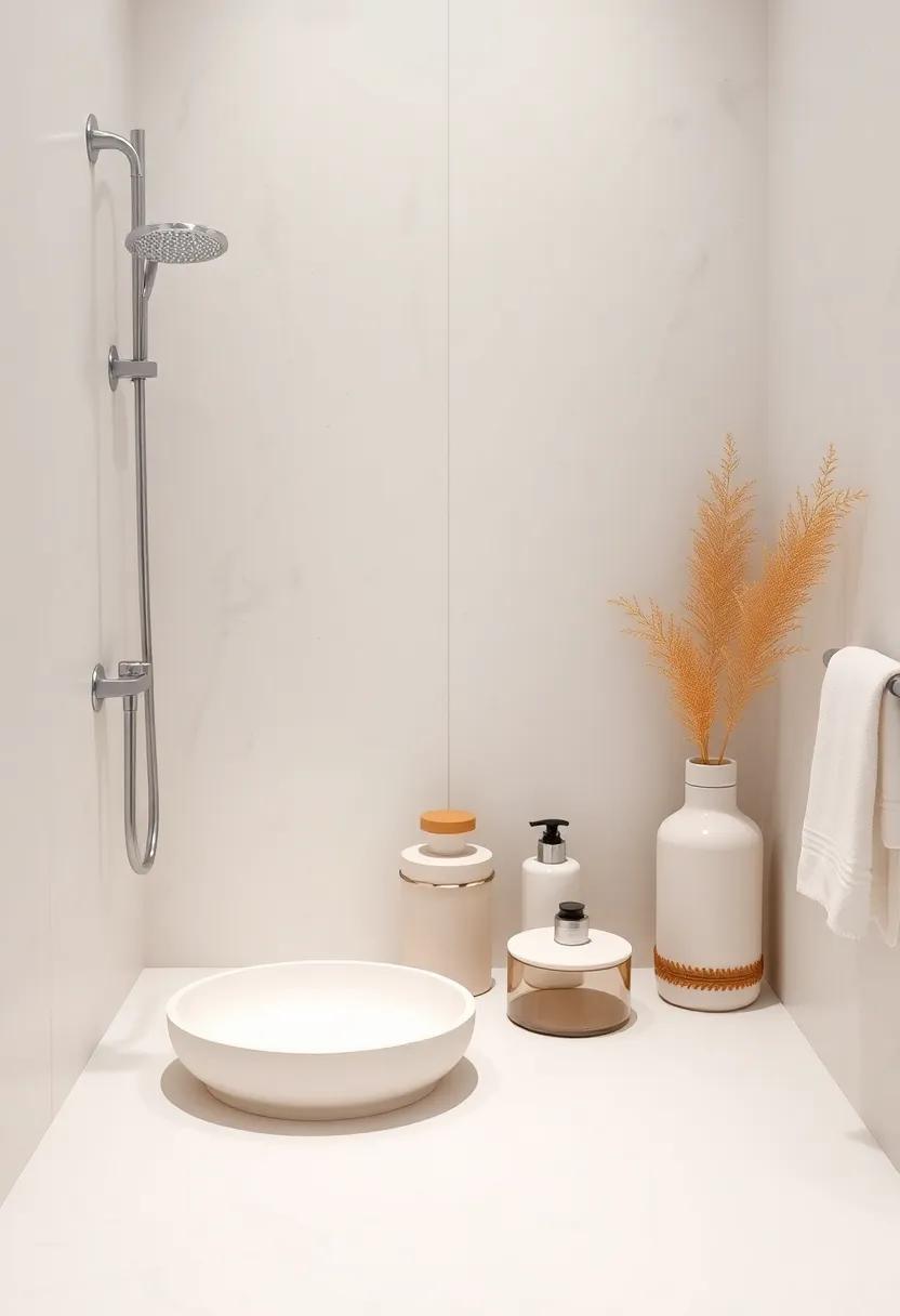 Personalize your shower with a collection of unique, minimalist containers for toiletries, merging functionality with artistic expression