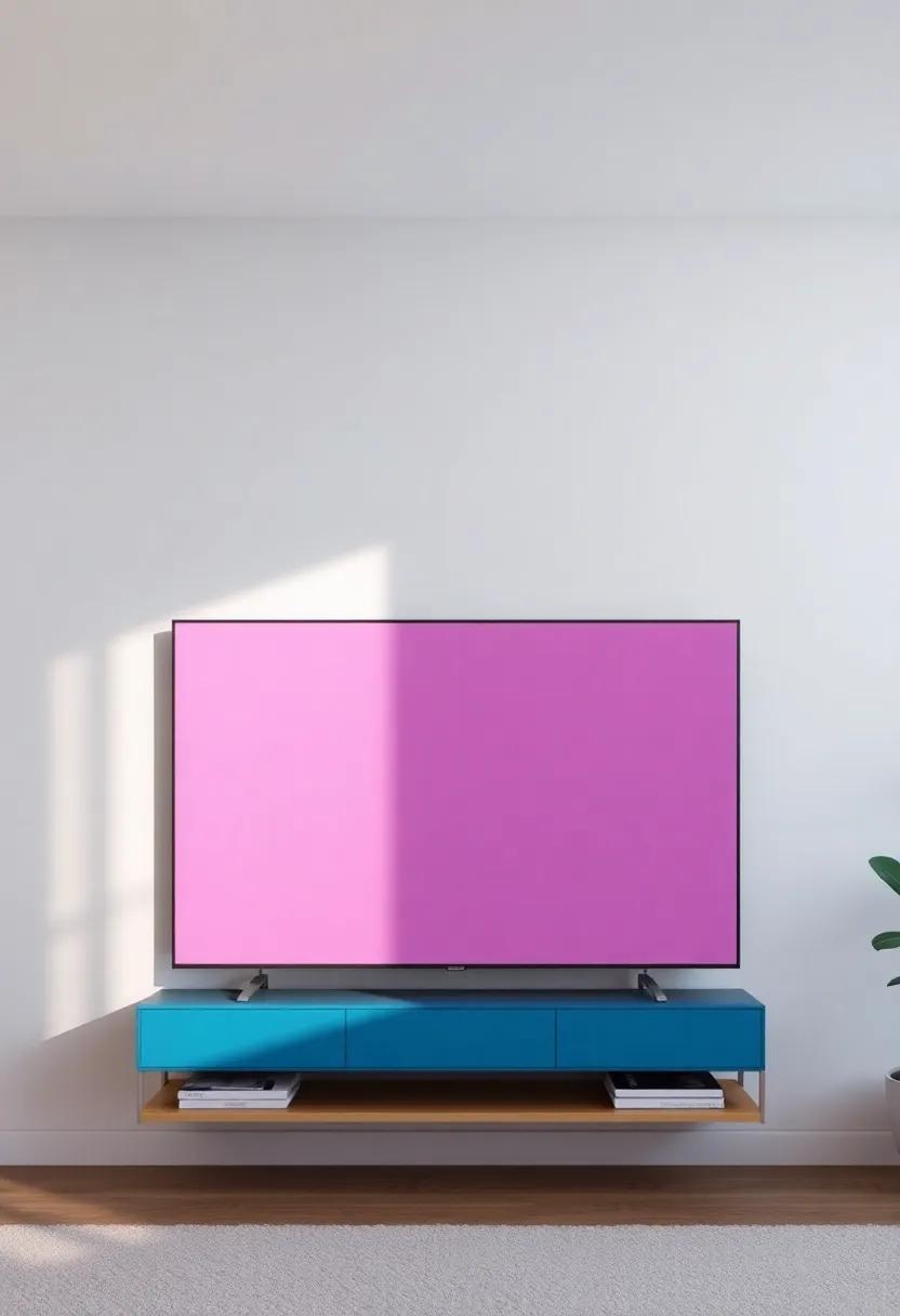 Color Pop: ⁤A bold accent wall behind your TV adds personality and⁤ draws attention without ​overpowering the minimalist theme
