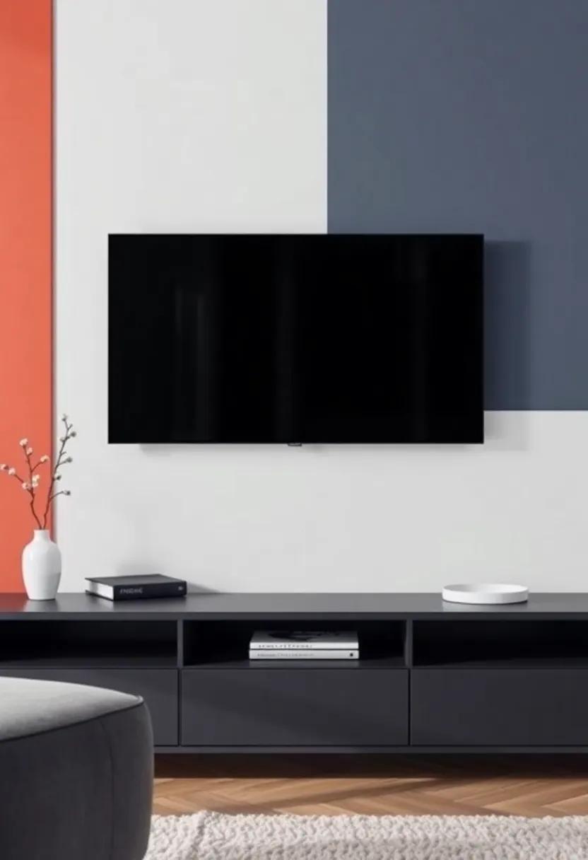 Color-Blocked ​Walls: Use⁤ contrasting color blocks to frame⁢ your TV, making a bold statement while keeping‍ the elements simple and clear