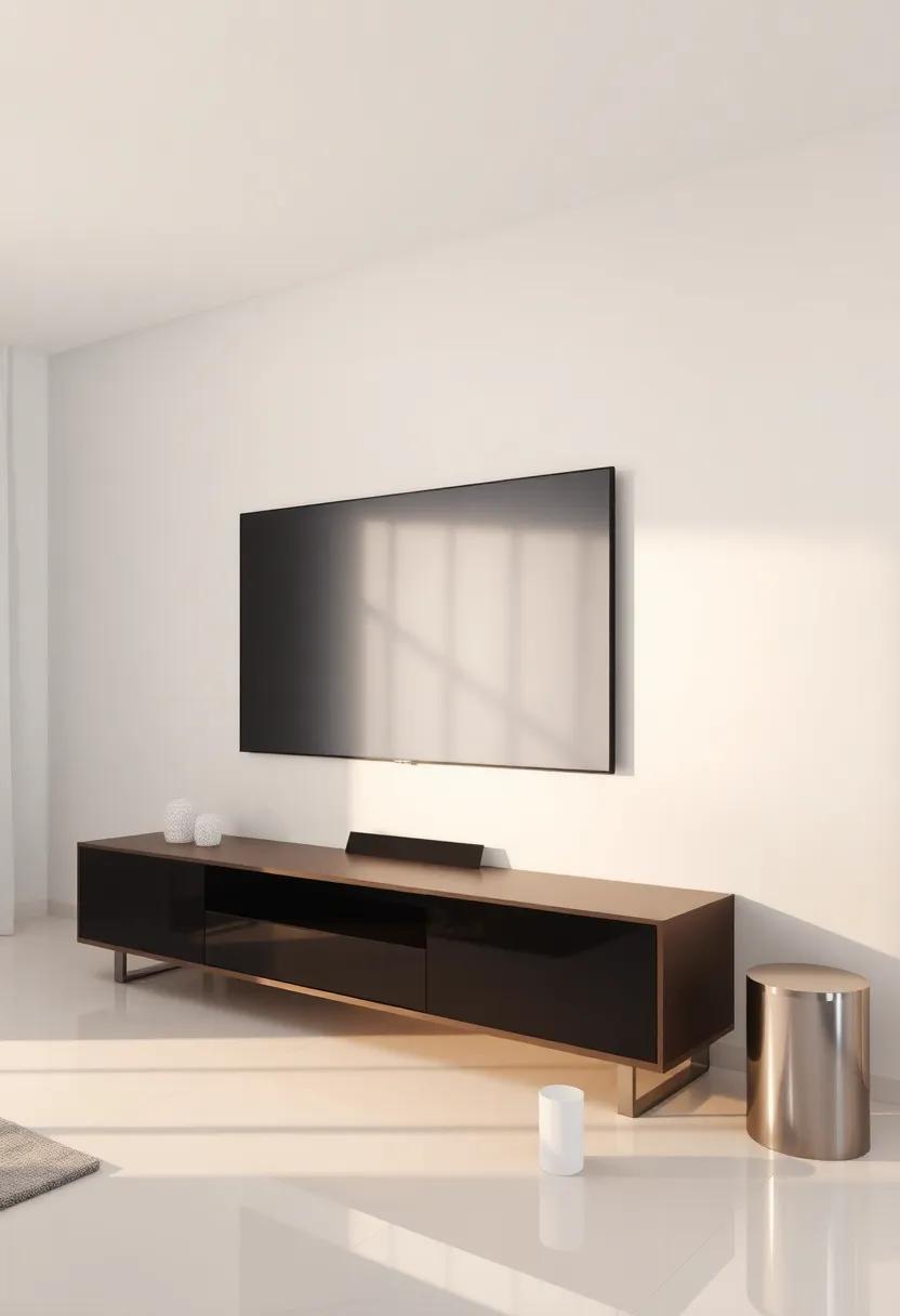 Futuristic Fusion: A metallic finish wall that reflects light offers a modern ‍touch, making your⁢ living space feel cutting-edge yet simple